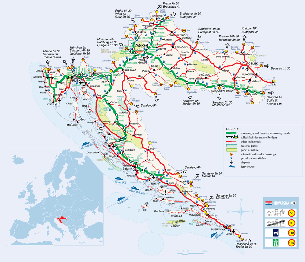 karta autoceste hrvatske Portal Trogir karta autoceste hrvatske